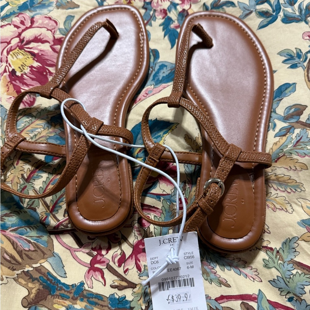J. Crew Tan Leather Sandals